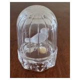 Vintage Hofbauer Crystal Bird in Glass Dome