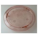 Vintage Jeanette Pink Depression Glass 10" Sunflower Footed Cake Plate