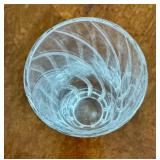 Tiffany and Co Reeds Swirl Cut Cylinder 8" Vase