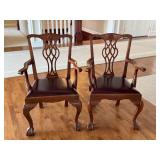 Pair of Dave Weflan Walnut Chippendale Style Chairs