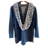 Pure Jill Hooded Zip Up Sweater with Coordinating Scarf