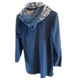 Pure Jill Hooded Zip Up Sweater with Coordinating Scarf