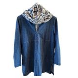 Pure Jill Hooded Zip Up Sweater with Coordinating Scarf