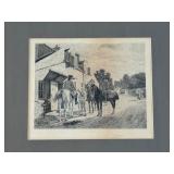 Jean-Louis Meissonier 1860 Pencil-Signed Etching by Paul Edme LeRat Men Horses