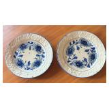 Decorative Blue and White Plates and Bowl