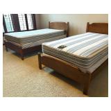 Two Vintage Twin Beds with Reversible Bedding