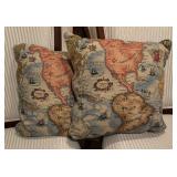 Two Geographic Print Accent Pillows