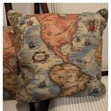 Two Geographic Print Accent Pillows