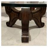 Vintage Wooden Based Glass Top Coffee Table