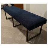 Navy Blue Upholstered Bench
