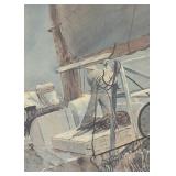 "Lester Jay Stone Oyster Boat" Limited Edition Print by Lester Jay Stone
