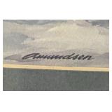 "Quail and Elk Bull" Print by Richard Amundsen