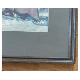 "Quail and Elk Bull" Print by Richard Amundsen