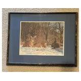 "Deer Resting in Snow" Print by Les Blacklock