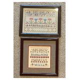 Two Needlepoint Alphabet Samplers