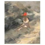 Original Painting of a Lakeside Scene