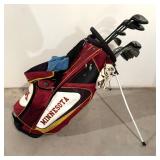 University of Minnesota Golf Bag with Golf Clubs