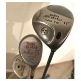 Leather Golf Bag with Ladie’s Clubs by Callaway, Yonex, Lynx, Taylor Made and More