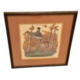 Vintage Framed Mallard Duck Print by Richard Sloan