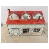 Vintage Meritory Metal 2 Story Toy House With Lots of Extras
