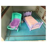 Vintage Meritory Metal 2 Story Toy House With Lots of Extras