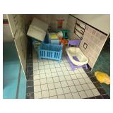 Vintage Meritory Metal 2 Story Toy House With Lots of Extras