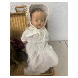 Vintage Horsman Doll in Basket
