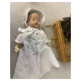 Vintage Horsman Doll in Basket