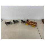 Cast Iron Horse Pulled Wagon