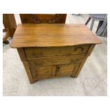 Antique Oak Dry Sink with Mirror