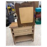 Antique Oak Dry Sink with Mirror