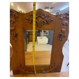 Antique Oak Dry Sink with Mirror