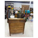 Antique Oak Dry Sink with Towel Bar