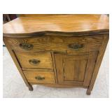 Antique Oak Dry Sink with Towel Bar