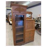 Antique Side by Side Victorian Oak Secretary