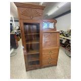Antique Side by Side Victorian Oak Secretary