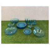 Hazel Atlas Capri Hobnail Blue Glassware