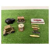 Coin Banks & Pocket Knives