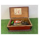 Vintage Wood Box & Hand Tools