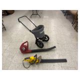 Lawn Spreader, Leaf Blower & Hedge Trimmer