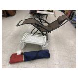 Wicker Side Table & Outdoor Chairs