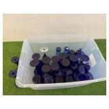 Tote of Blue Glassware