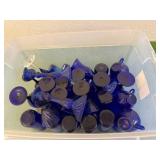 Tote of Blue Glassware