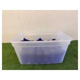 Tote of Blue Glassware
