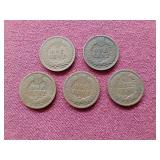 (5) Indian Pennies