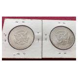 (2) 90% Silver Kennedy Half Dollars