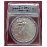 2012-S American Silver Eagle - MS70 With Wooden Box Display