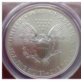 2012-S American Silver Eagle - MS70 With Wooden Box Display