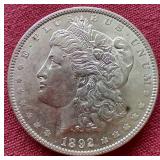 Beautiful 1892 Morgan Dollar - Tough Date!
