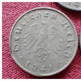 (3) Germany Third Reich 10 Pfennig Coins
